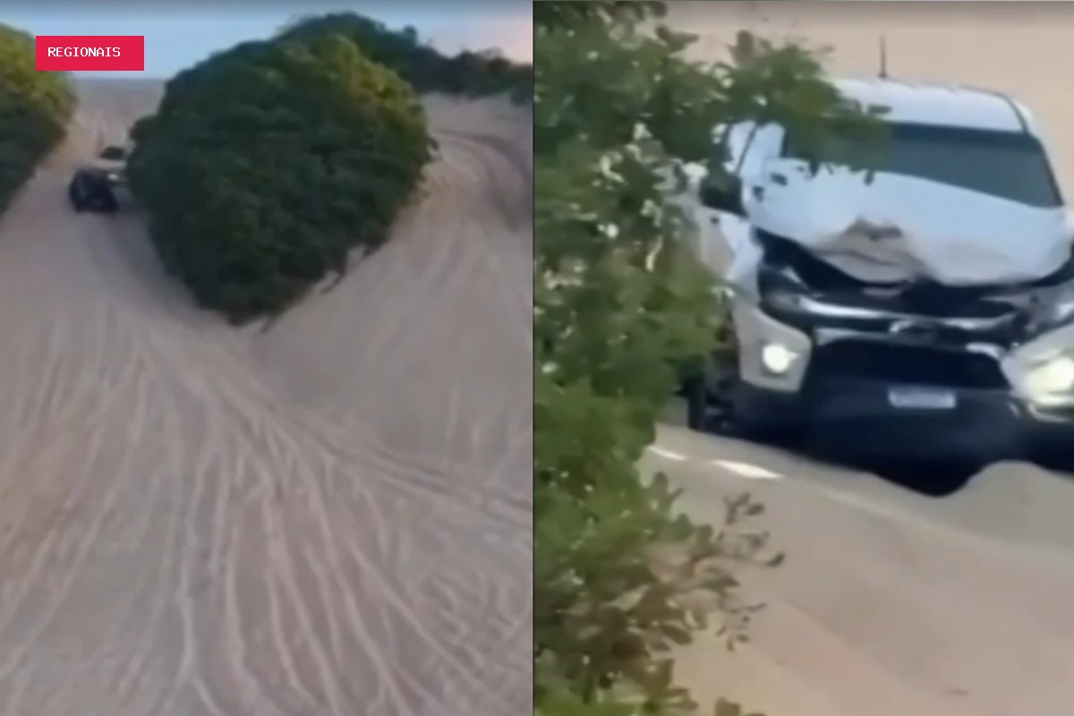 Veículos 4x4 batem de frente em duna de cidade turística na Grande Natal