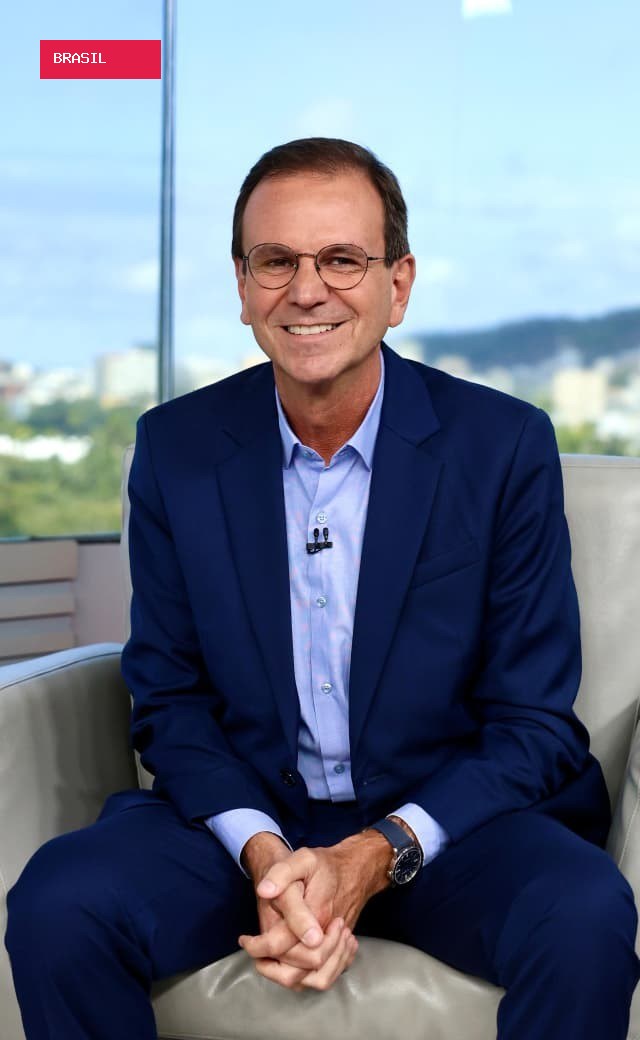 Eduardo Paes, candidato do PSD ao governo do RJ, participa de sabatina no RJ1
