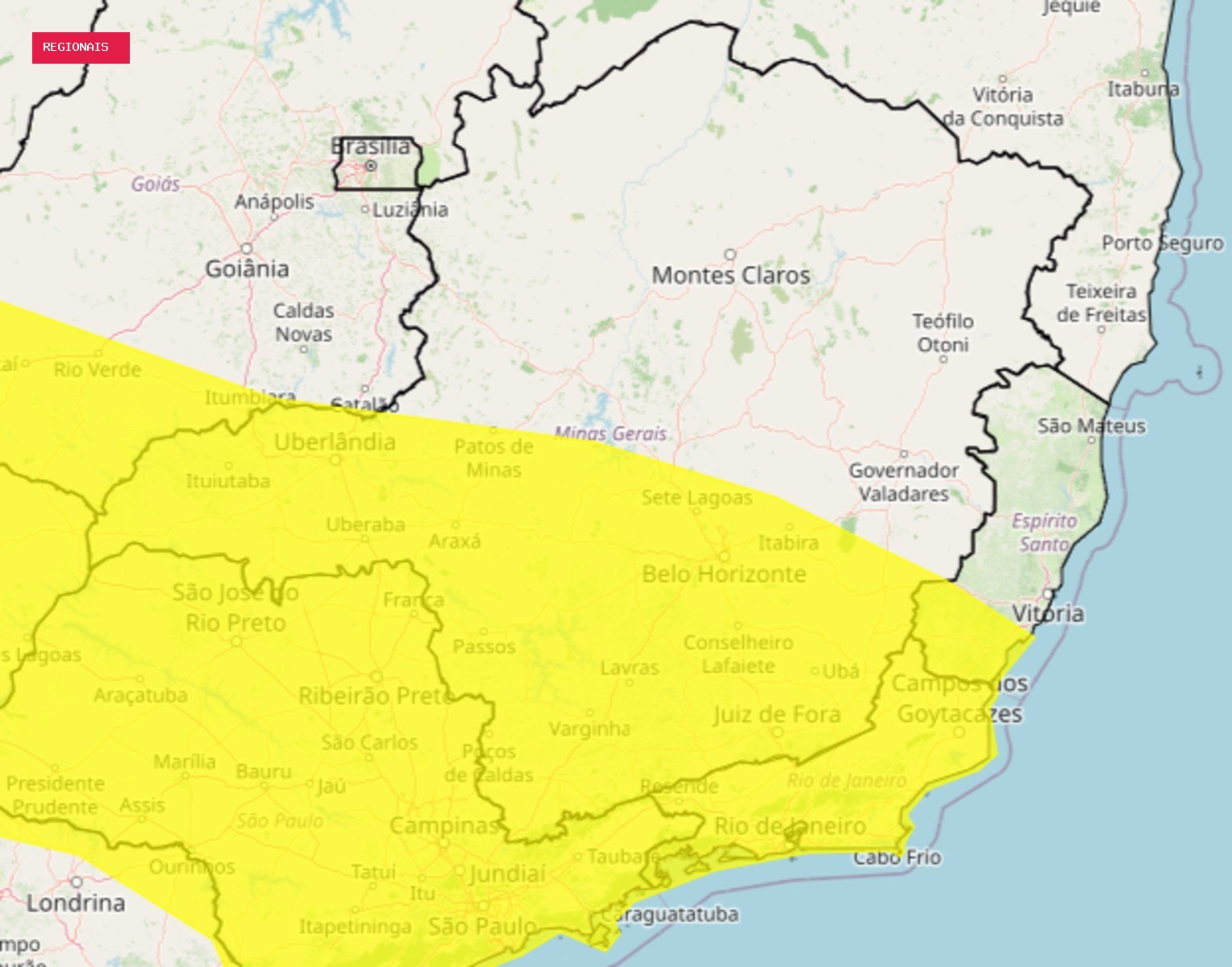 Inmet emite aviso de perigo potencial de tempestade em BH e outras 557 cidades de MG