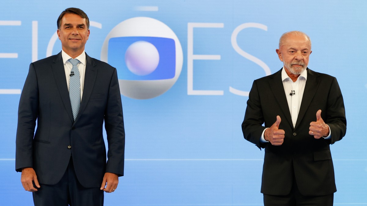 Detalhe do debate presidencial na TV Globo