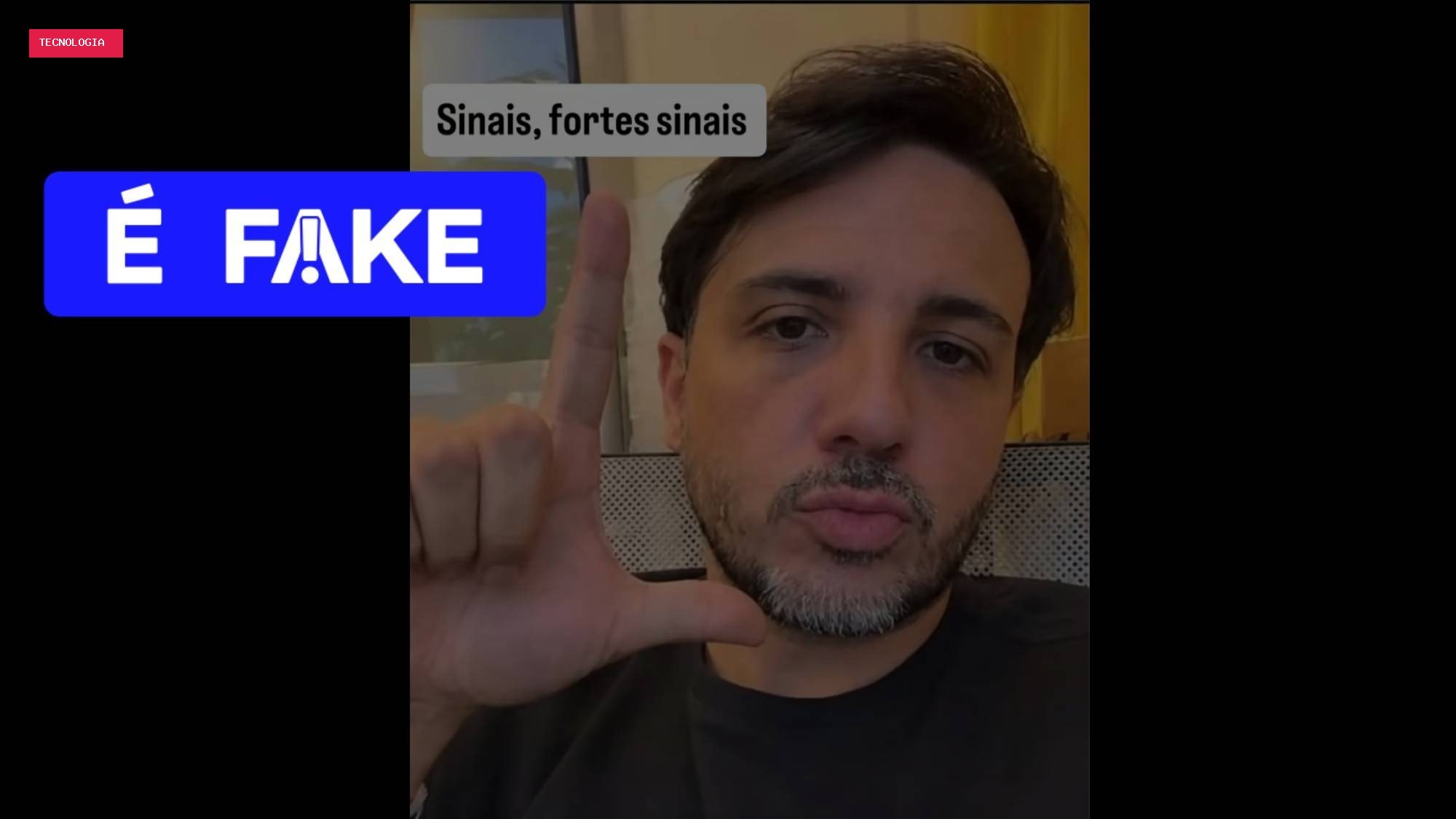 É #FAKE foto de Renan Santos fazendo o 'L' em apoio a Lula; imagem foi fabricada com inteligência artificial