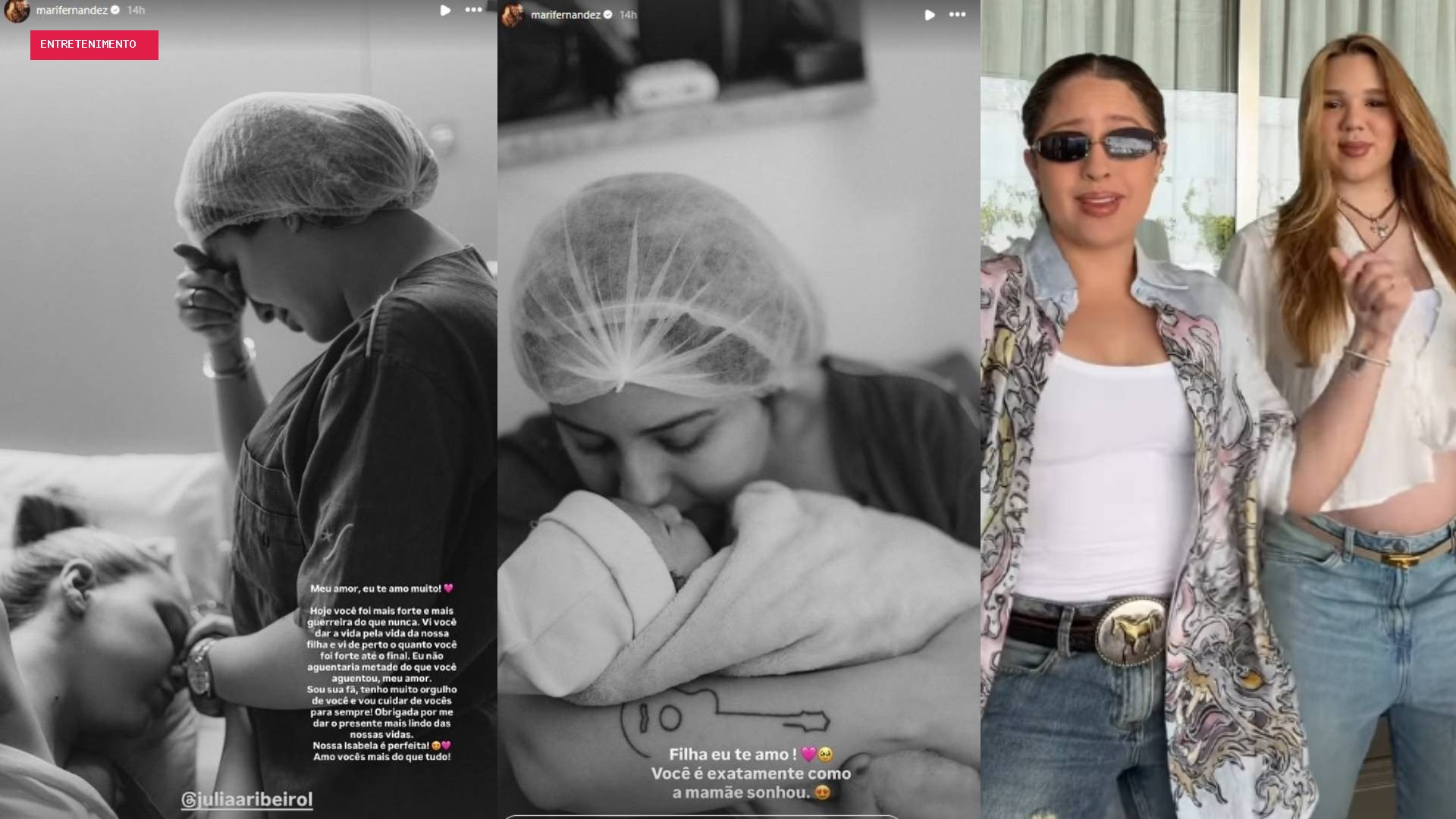 Nasce 1ª filha de Mari Fernandez e Julia Ribeiro; cantora enaltece mulher: 'Não aguentaria metade do que