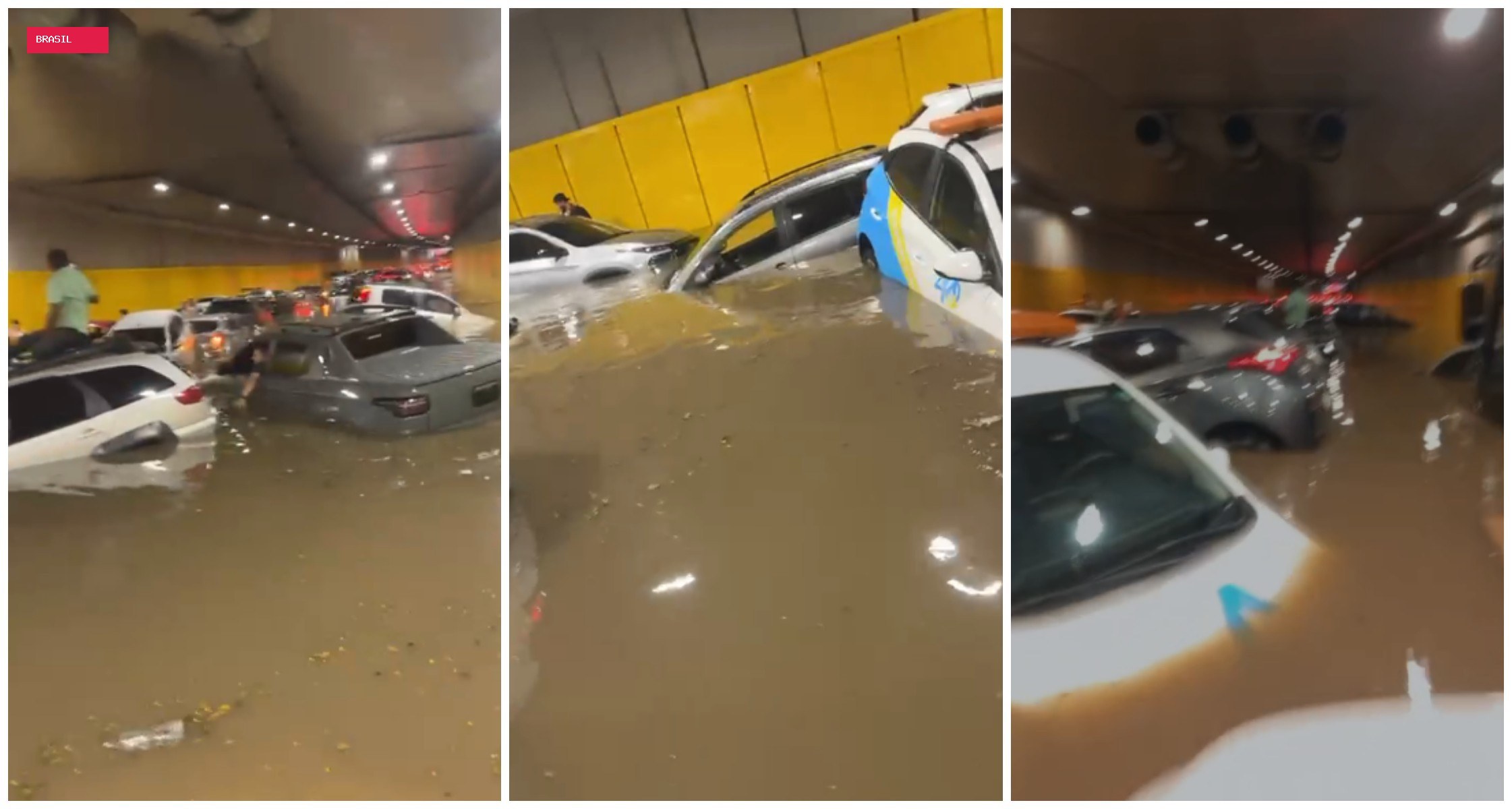 Seis bombas funcionaram sem parar, mas não conseguiram evitar alagamento que deixou 28 veículos submersos