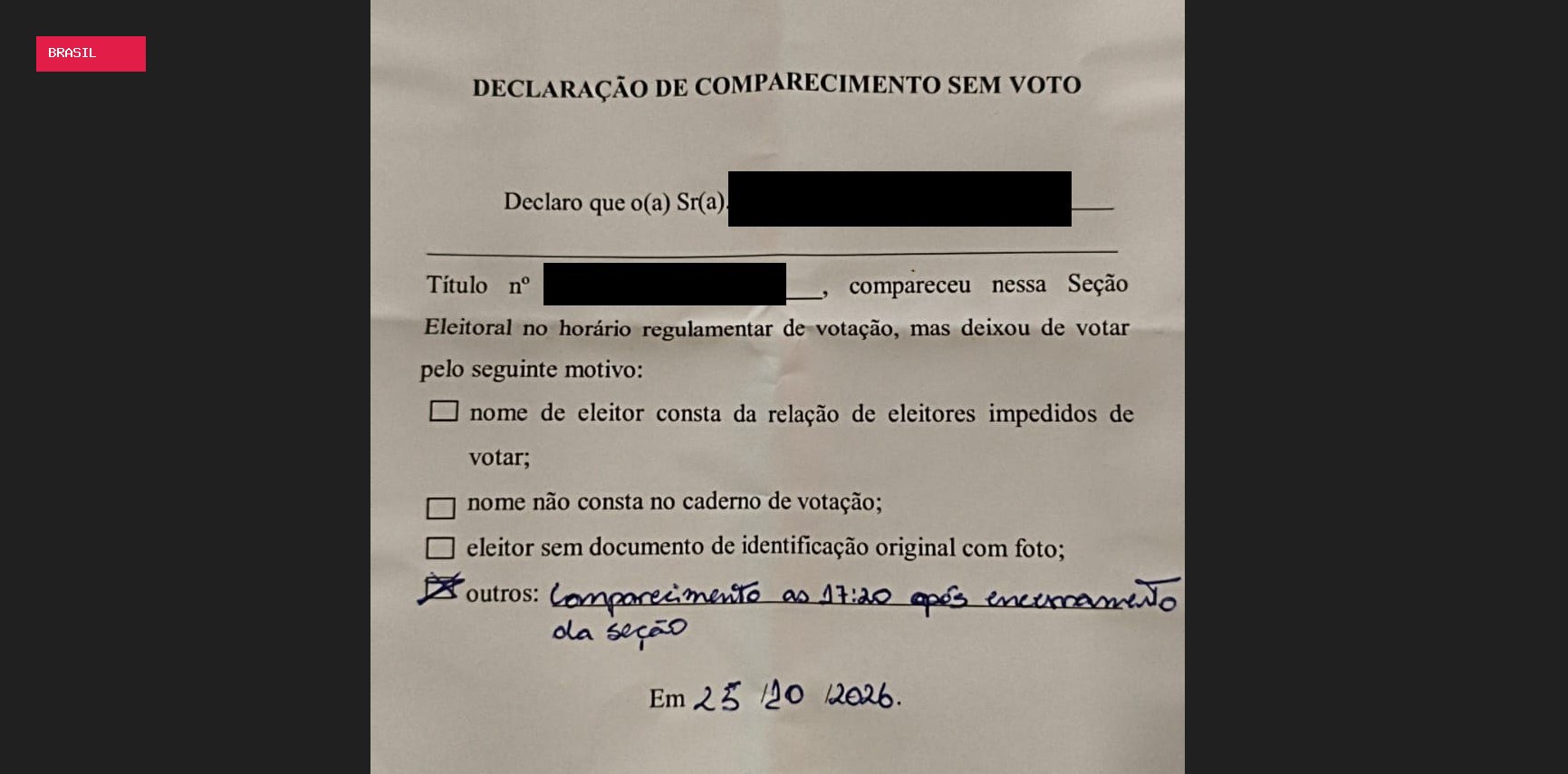 Prorrogação da votação gera confusão no Rio com urnas já fechadas; eleitores recebem declaração de presença