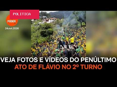 Veja fotos e vídeos do penúltimo ato de Flávio no 2º turno