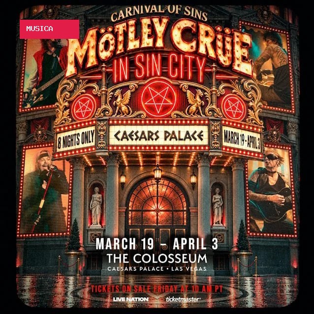 Mötley Crüe anuncia quarta temporada em Las Vegas para 2027