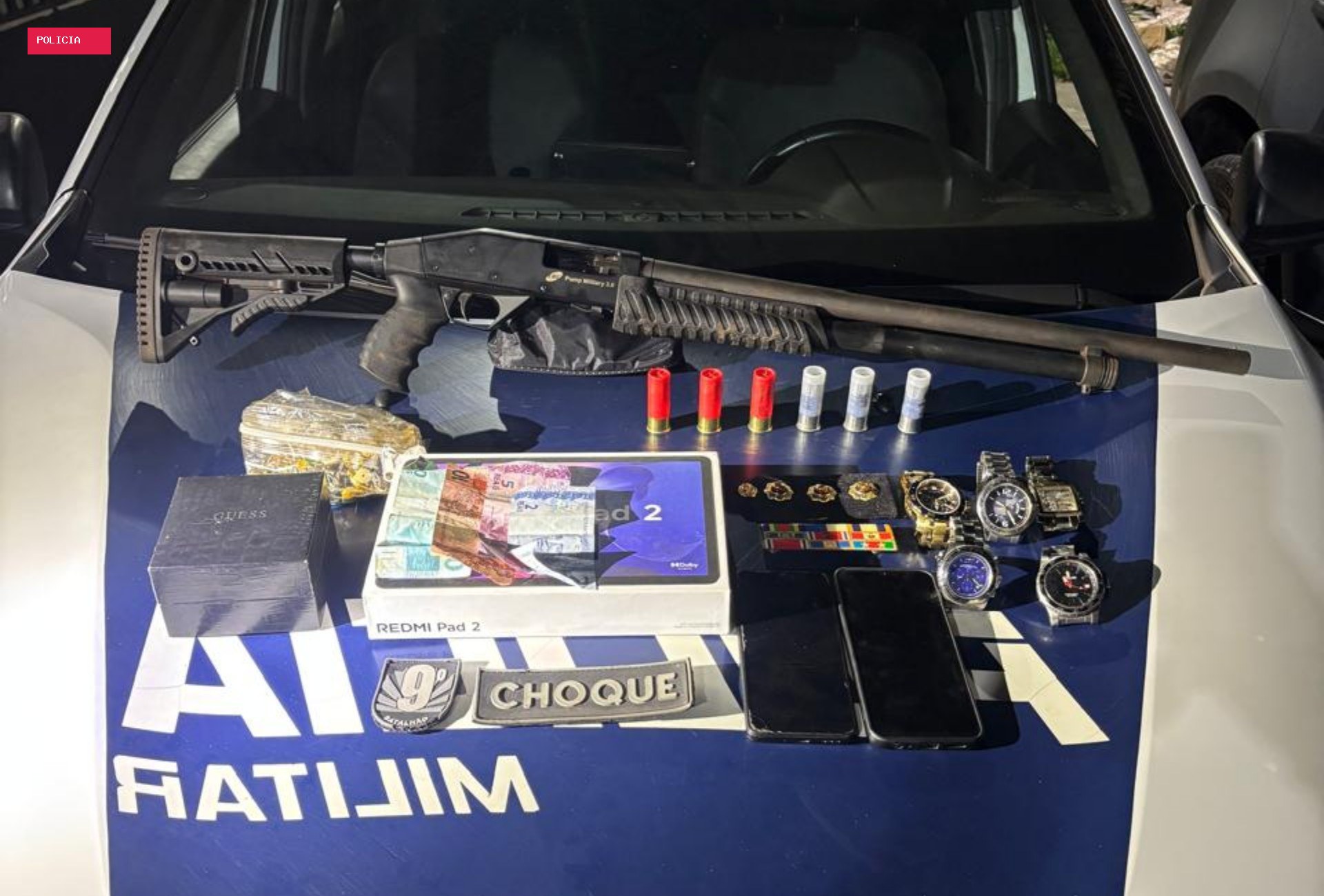 Dupla é presa após furtar arma e joias da casa de coronel da PM em Campo Grande