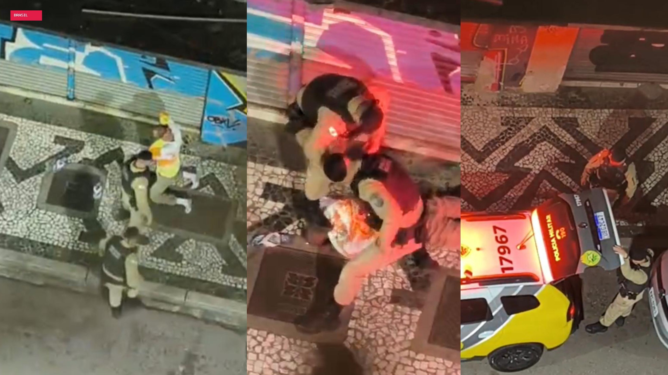 Polícia investiga caso de PMs filmados agredindo homem em Curitiba