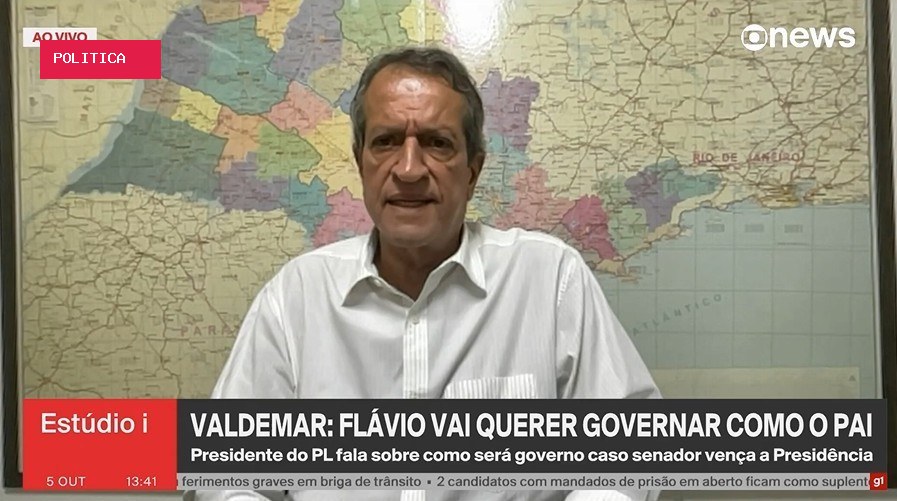 Valdemar diz que Bolsonaro vai participar de eventual governo de Flávio