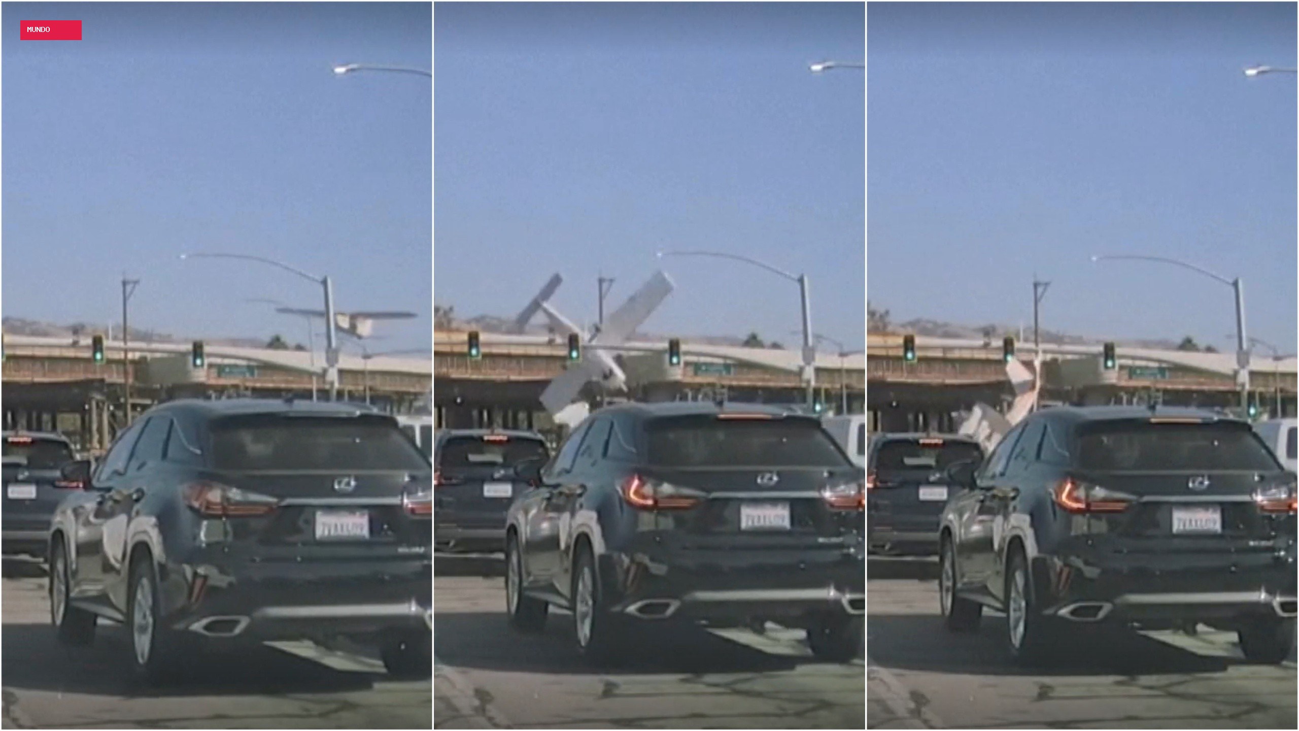 VÍDEO mostra avião caindo em rua movimentada nos EUA; passageiros sobrevivem