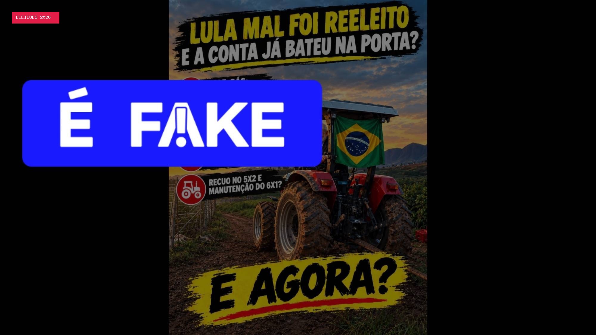 É #FAKE que governo federal recuou sobre fim da escala 6x1 após vitória de Lula no segundo turno das