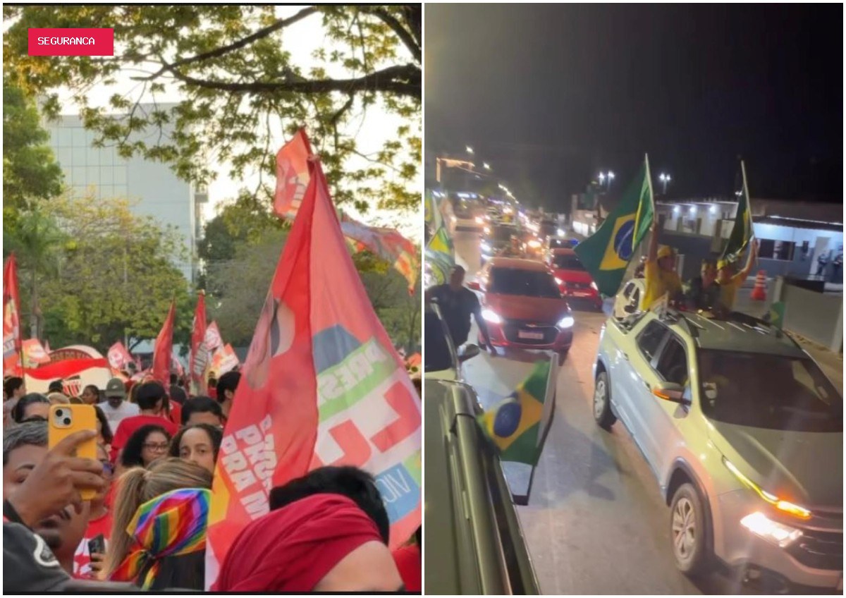Apoiadores de Lula e Flávio Bolsonaro fazem atos de campanha em Macapá na véspera do segundo turno