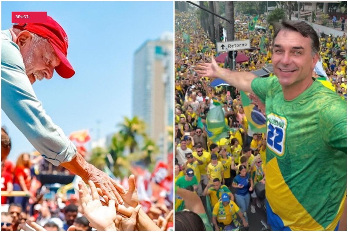 No último dia de campanha, Lula e Flávio lotam ruas em atos no Rio e em BH