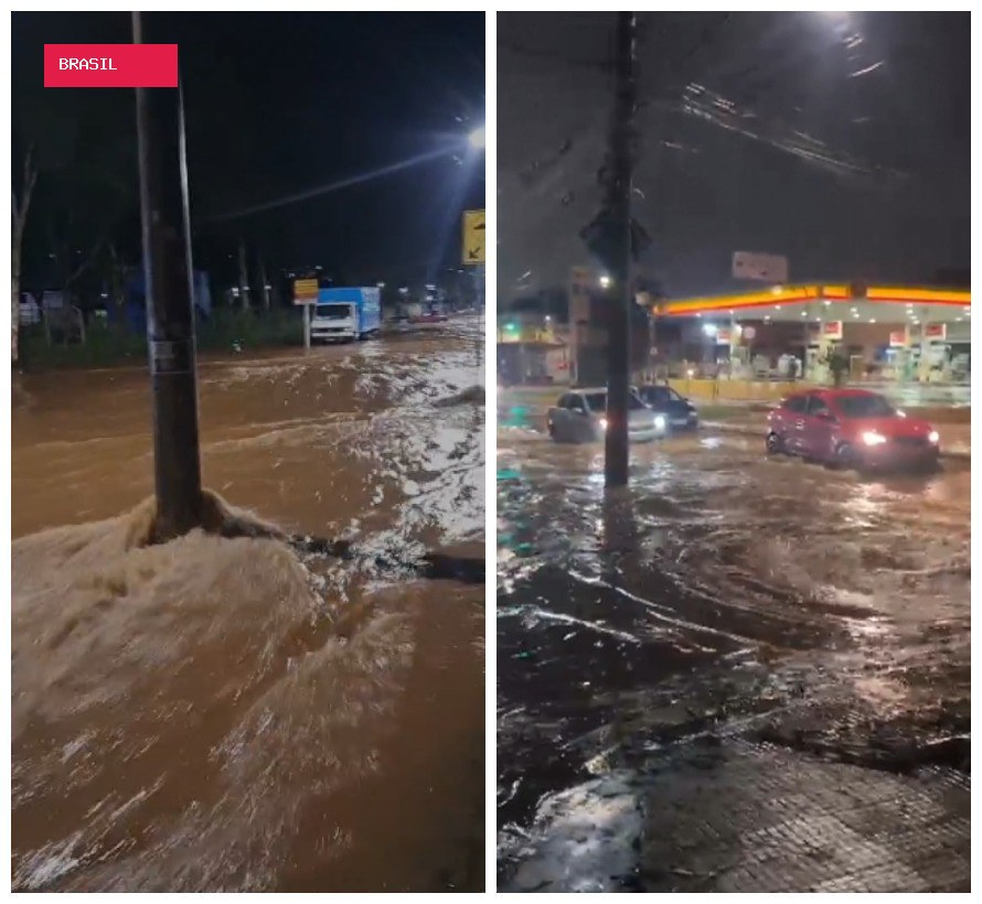 Chuva provoca alagamento em avenidas do Barreiro, em BH